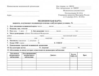 Медицинская карта пациента, получающего медицинскую помощь в амбулаторных условиях (форма №025/у) фото книги