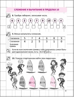 Тренажёр по устному счёту в пределах 10 и 20. Сложение и вычитание без перехода через десяток. 1 класс фото книги 3