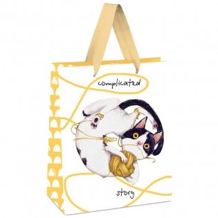 Пакет подарочный 18х23х10 см MESHU "Complicated story", белый крафт. Арт. MS_45706 фото книги