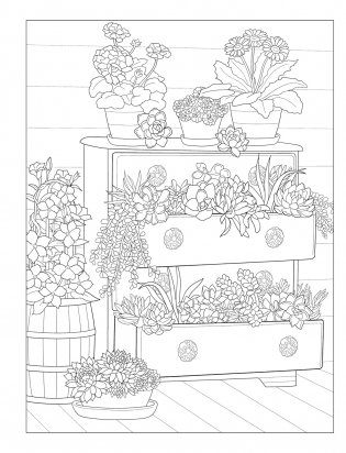 Creative Haven Gorgeous Gardens Coloring Book фото книги 13