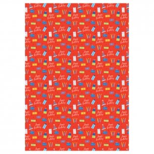 Упаковочная бумага глянц. 70х100 см, MESHU "Congrats", 80 г/м2, ассорти, 4 дизайна. Арт. MS_62811 фото книги 3