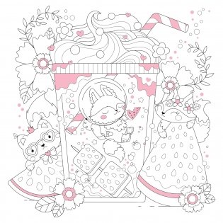 Manga Sparkle: Kawaii: A Cute & Shimmery Anime & Manga Style Coloring Book фото книги 4