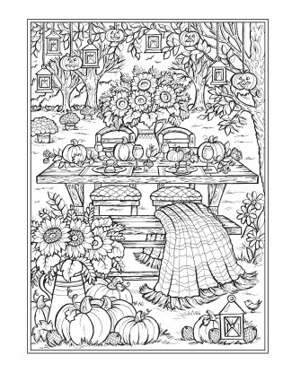 Creative haven autumn harvest coloring book фото книги 13