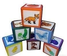 Мягкие кубики "Что и кто какого цвета", 6 кубиков фото книги