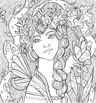 Раскраска-антистресс. Феи в волшебном саду фото книги 8