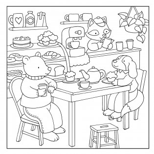 Friends Forever: A Cute & Cozy Coloring Book фото книги 6