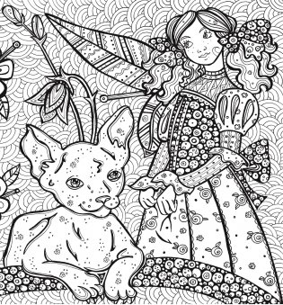 Раскраска-антистресс. Загадочные кошки фото книги 9