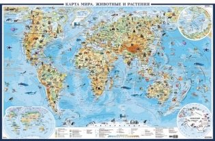 Карта мира для детей А0+ (очень большая; физическая) фото книги