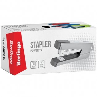 Степлер №24/6, 26/6 Berlingo Power TX до 30л., металлический корпус, черный фото книги 2