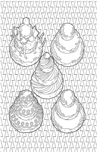 Сладости. Мини-раскраска-антистресс для творчества и вдохновения фото книги 5