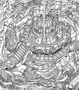 Водные миры. Раскраски за гранью воображения фото книги 9