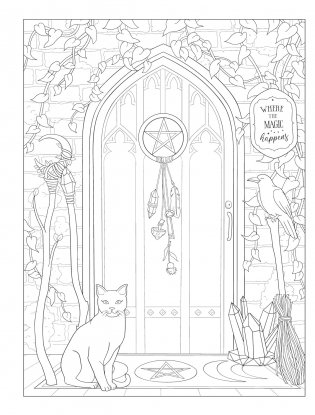 Creative Haven Witchcraft Coloring Book фото книги 6