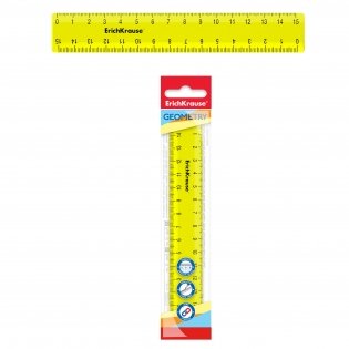Линейка пластиковая "Neon Solid", 15 см, желтая фото книги