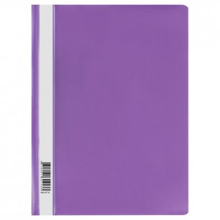Папка-скоросшиватель пластик. СТАММ А4, 120мкм, фиолетовая с прозр. верхом фото книги