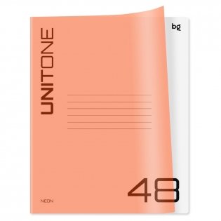 Тетрадь 48 листов, клетка BG "UniTone. Neon", пластиковая обложка, неон оранжевый. Арт. Т5ск48_пл 12473 фото книги