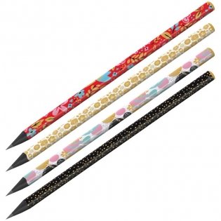 Карандаш ч/г Berlingo "Sparkle" HB, черное дерево, трехгран., заточен., ассорти фото книги